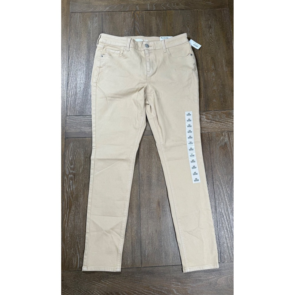 Old Navy Rockstar Super Skinny Jeans Girls  Size 12 Beige Khaki NWT